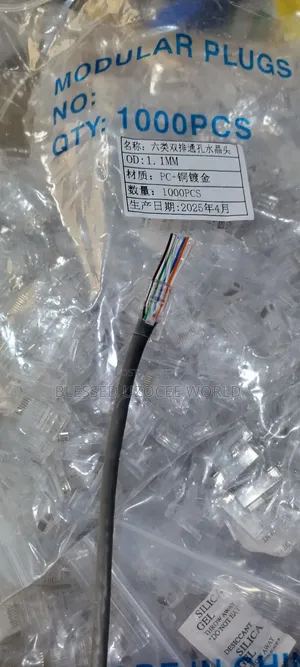 1000 Pieces Rj45 Cat 6 Pass Through Lan Cable Connector Plug