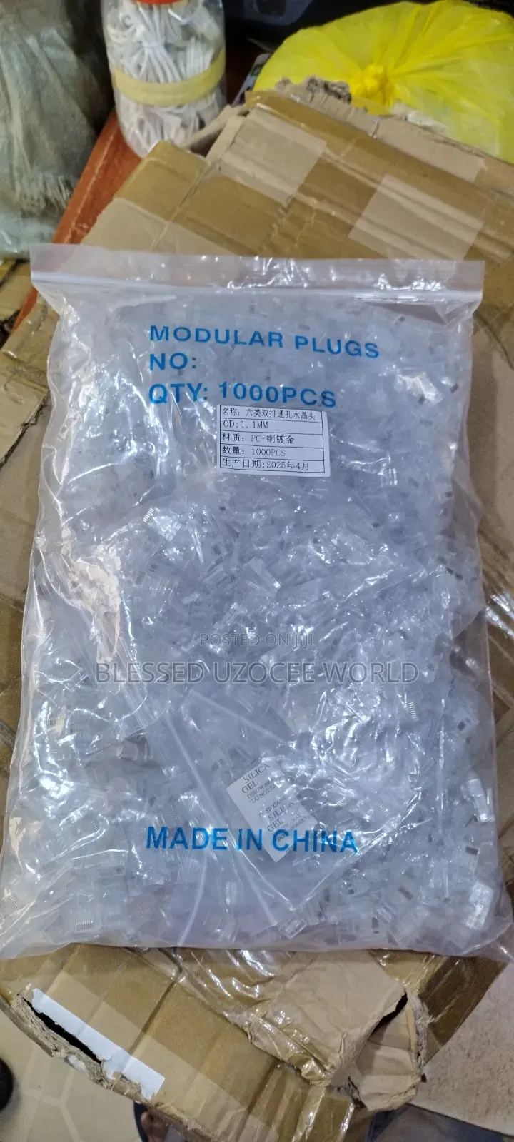 1000 Pieces Rj45 Cat 6 Pass Through Lan Cable Connector Plug