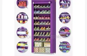 Stainless Shoe Rack + Fabric Cover for 24-Pairs