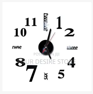 Stick on Wall Clock Diy Large Modern Design Decal 3d