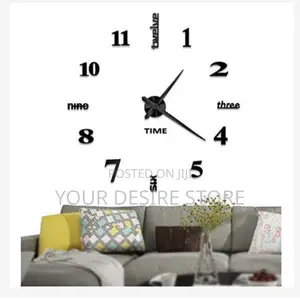 Stick on Wall Clock Diy Large Modern Design Decal 3d