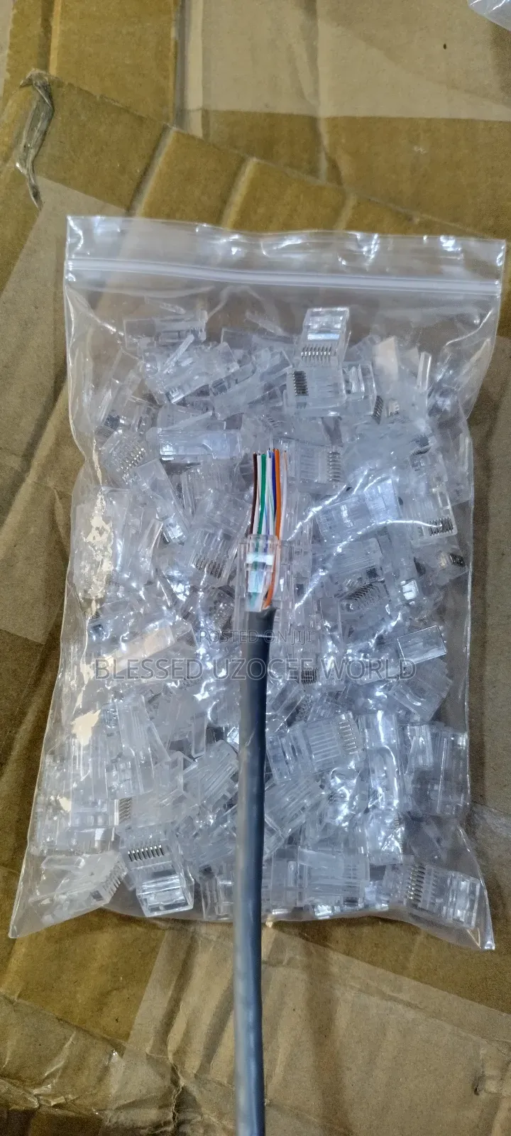 100 Pieces Rj45 Cat 6 Pass Through Lan Cable Connector Plug