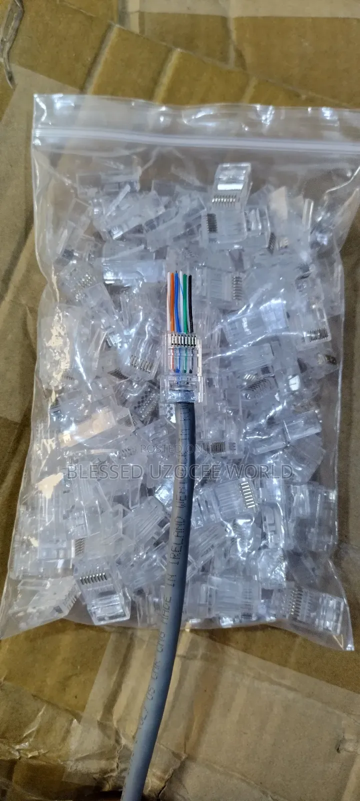 100 Pieces Rj45 Cat 6 Pass Through Lan Cable Connector Plug