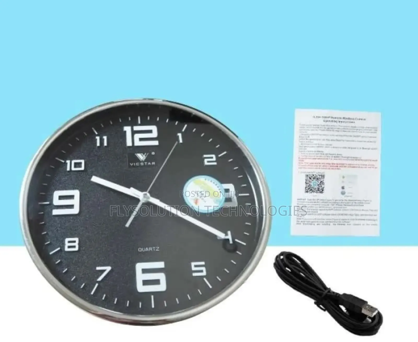 Hidden Wifi/ Ip Wall Clock Surveillance Spy Camera