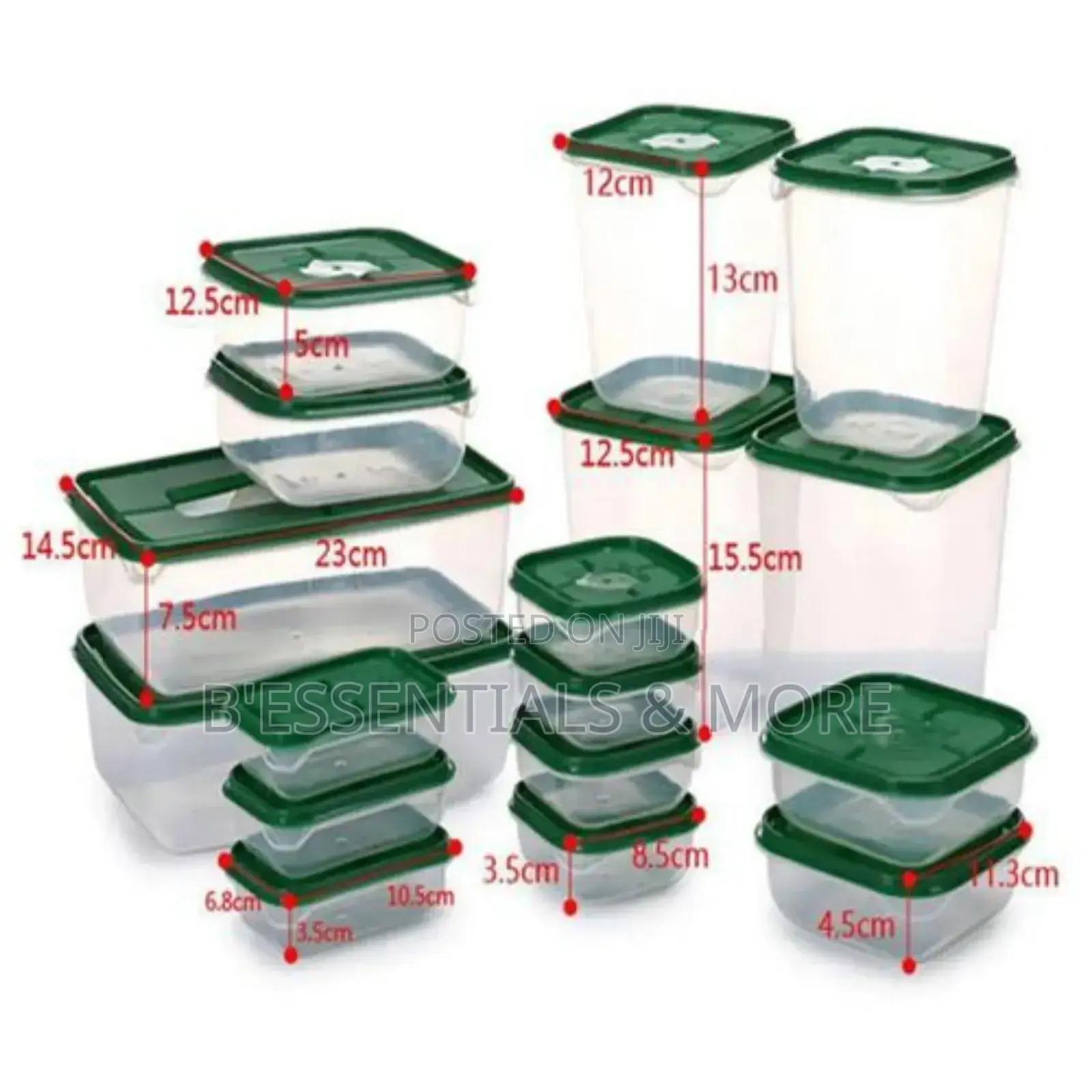17pcs Set of Plastic Storage Containers