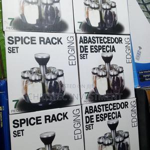 7 PCS Spice Jar Set Rack Glass Organiser Rotating in Lagos Island (Eko ...