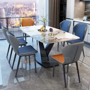 Photo - Luxury Nordic Italian Marble Dinning Table Set (By 6 )