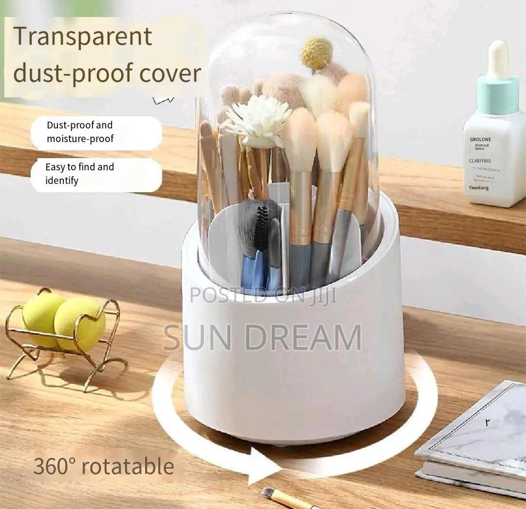 360 Rotating Makeup Brush Storage Box Lipstick Organizer
