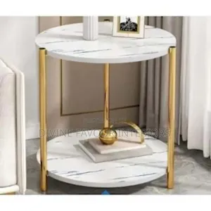 Coffee Table/ Marble Design Side and Center Table - White