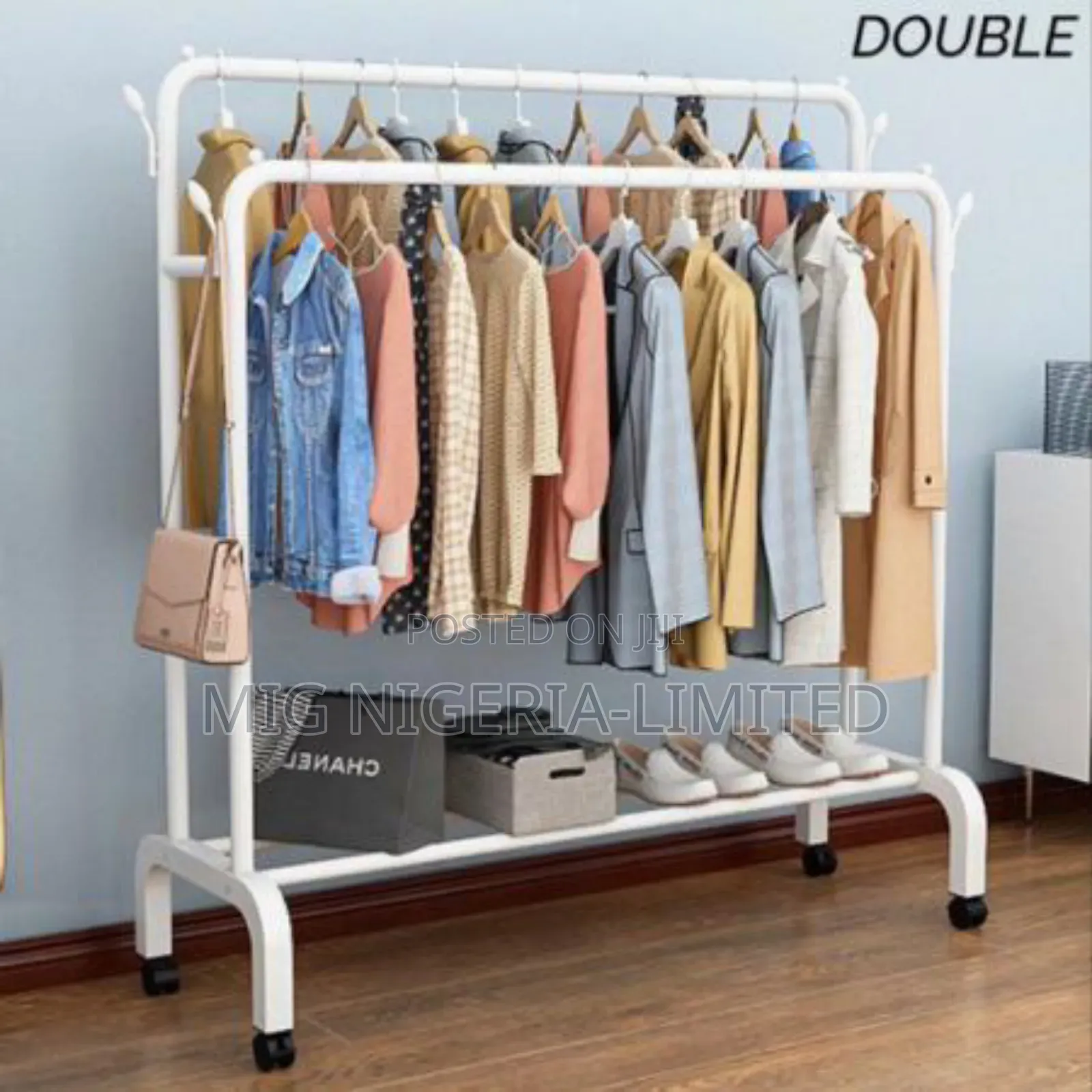 Double Pole Cloth Hangers Space Saving Multi Purpose Hanger