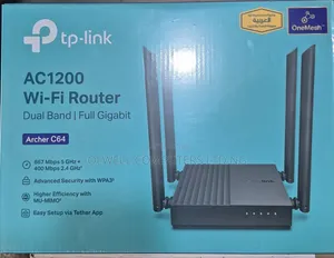 Tp-Link Ac 1200 Dual Band Gigabit Wi-Fi Router -Archer C64