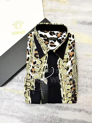 Luxury Versace Shirts for Men Animal Skin Design