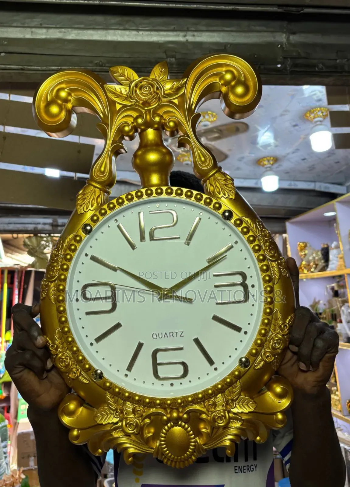 Tusk Wall Clock - Gold / White