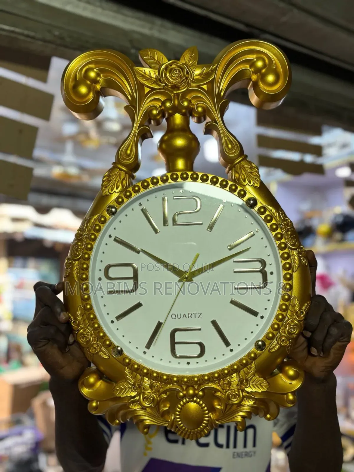 Tusk Wall Clock - Gold / White