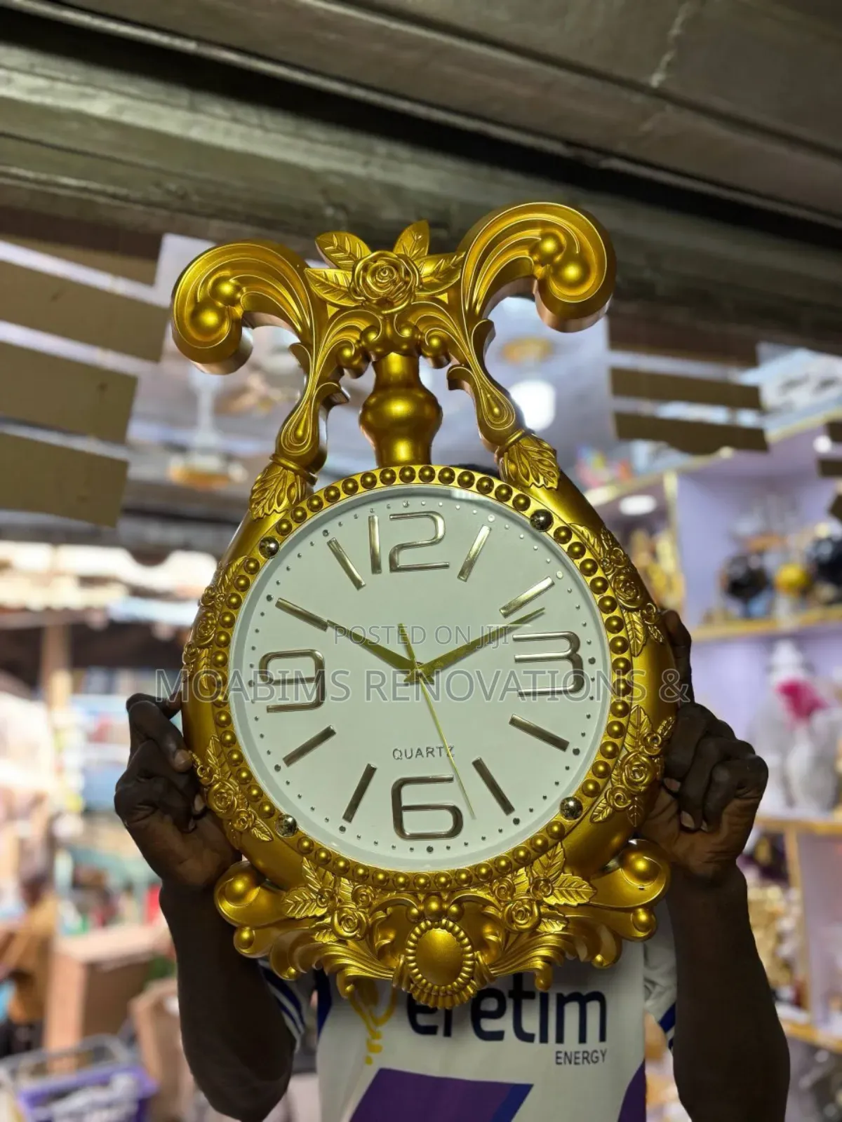 Tusk Wall Clock - Gold / White