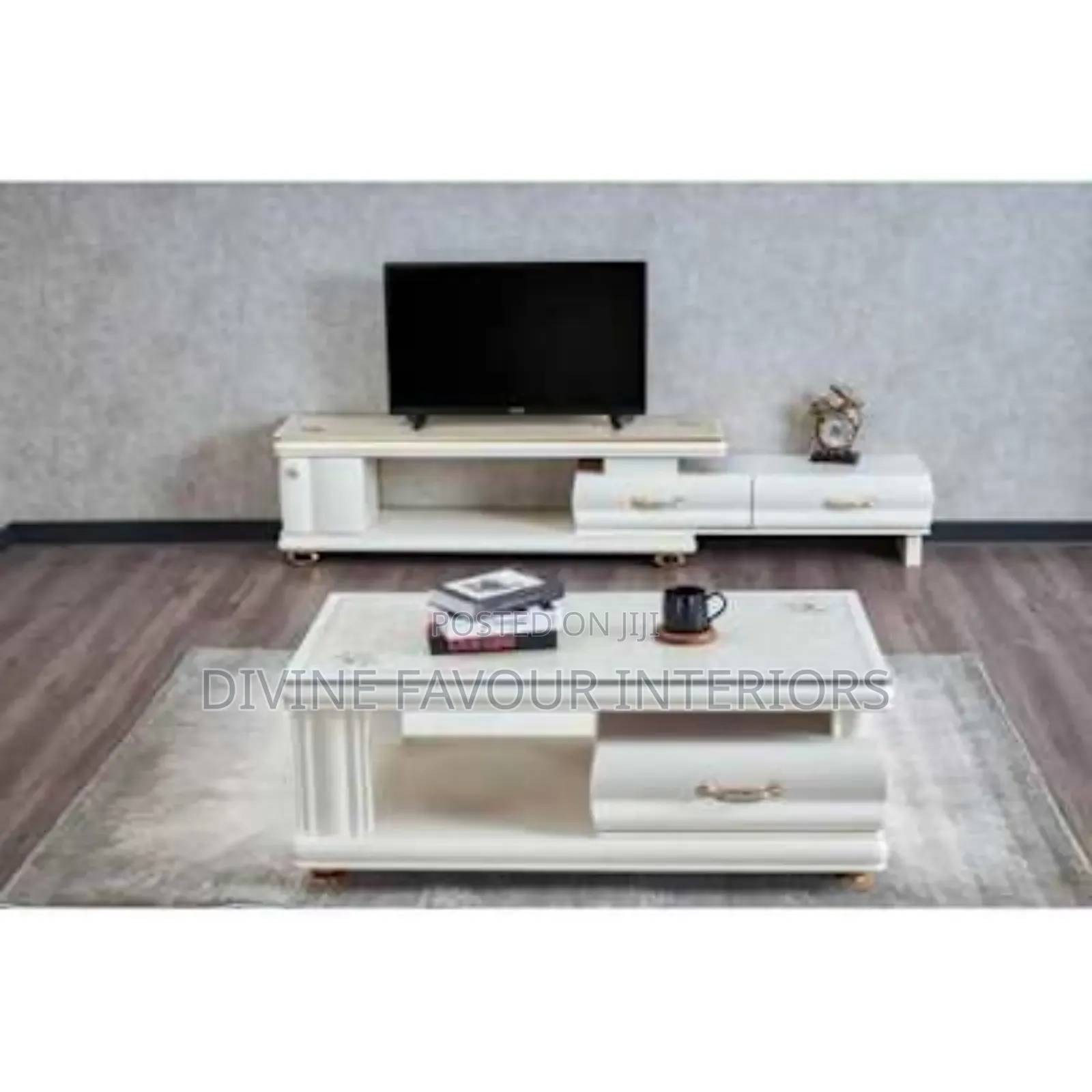 Tv Stand Center Table With Drawers Set