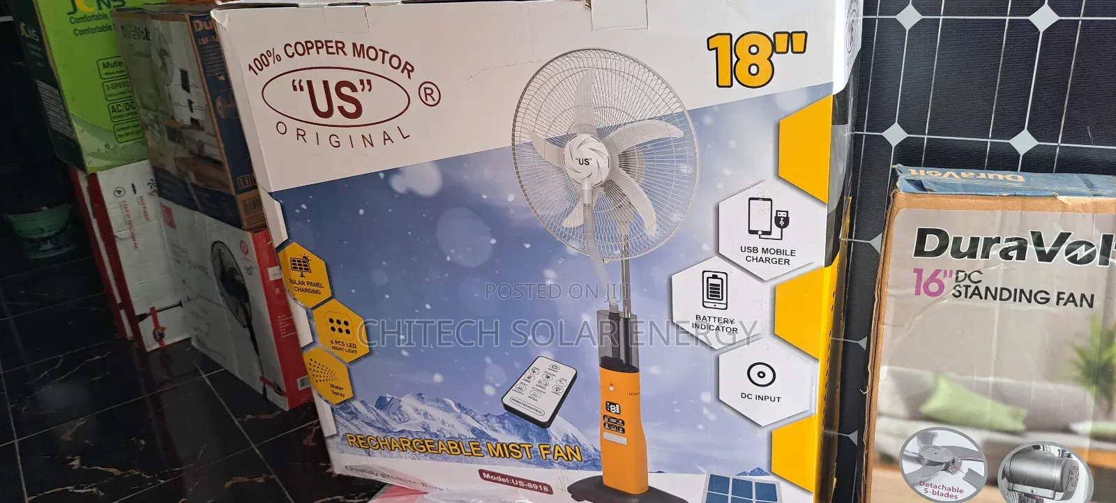 Solar Ac Fan With Panel and Bulb