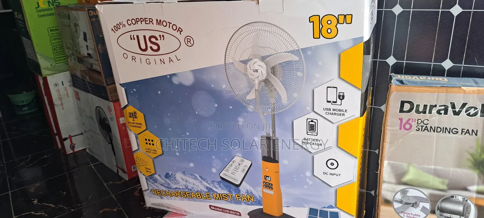 Solar Ac Fan With Panel and Bulb