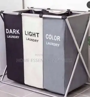 Free Stand Laundry Basket With 3 Partitions