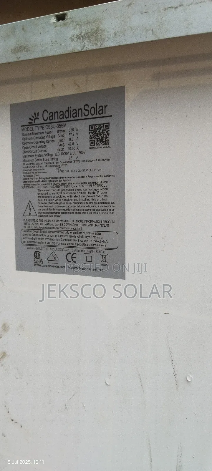 355w Solar Panel Canadian Solar.