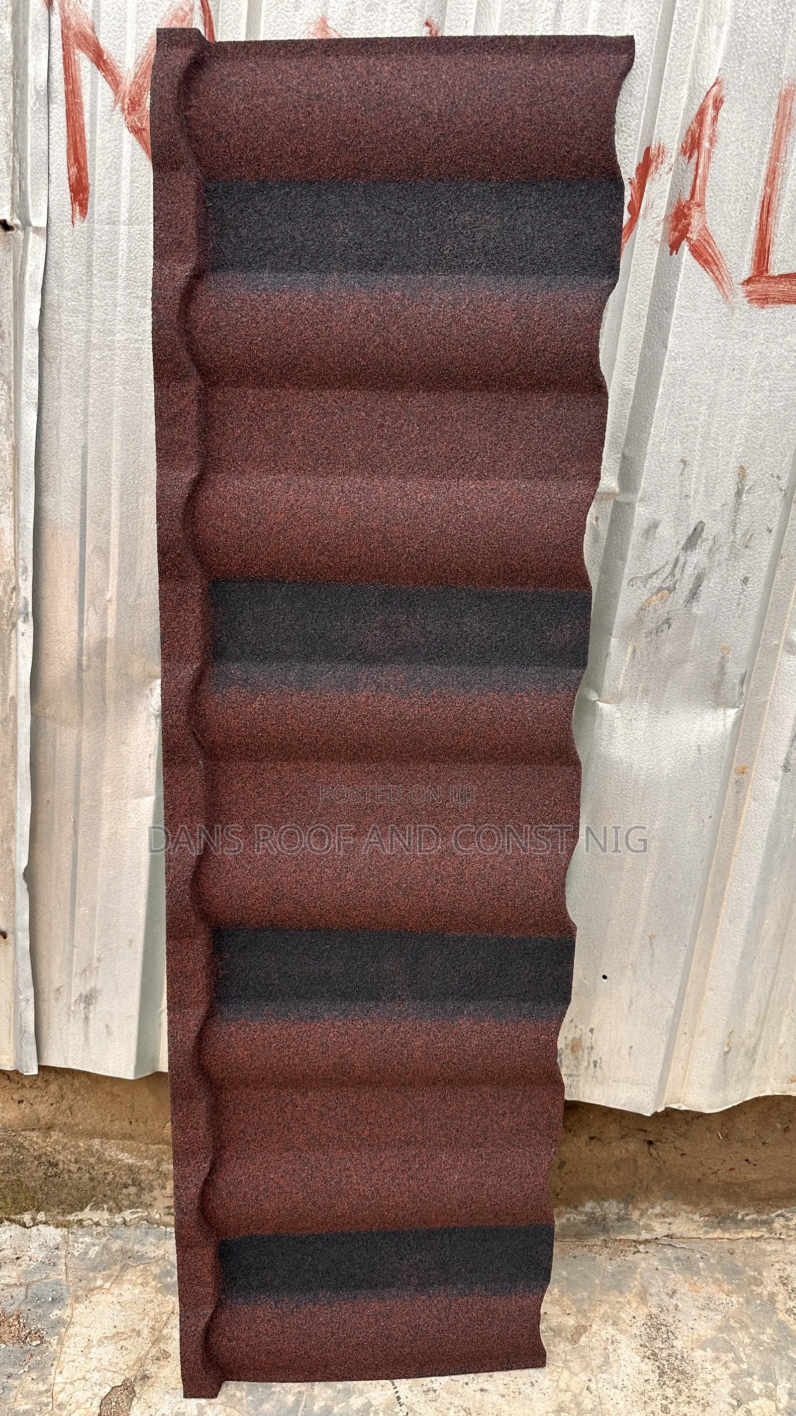 Red Mix Black With Black Strips Stone Coated Tiles