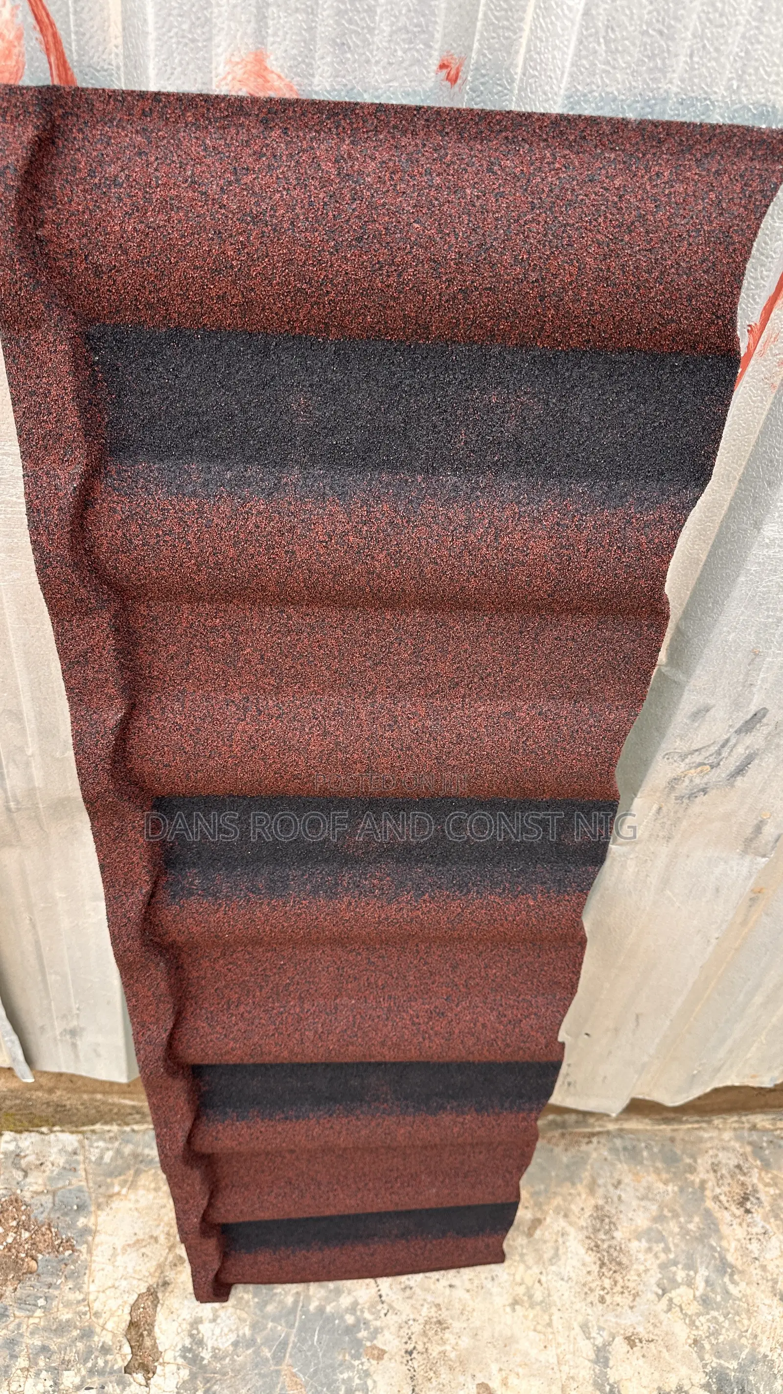 Red Mix Black With Black Strips Stone Coated Tiles