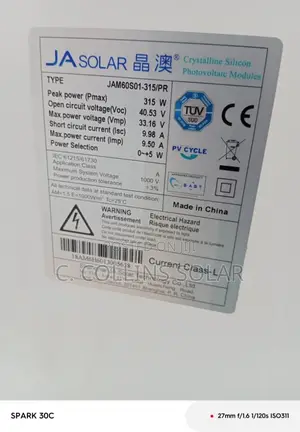 315w Ja Solar Panel