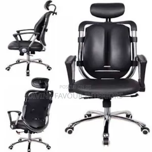 Kidney Leather Chair With Headrest