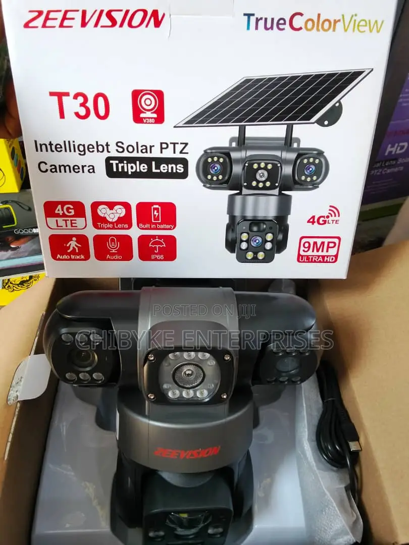 Triple Lens ,Triple Screen Outdoor Security Camera
