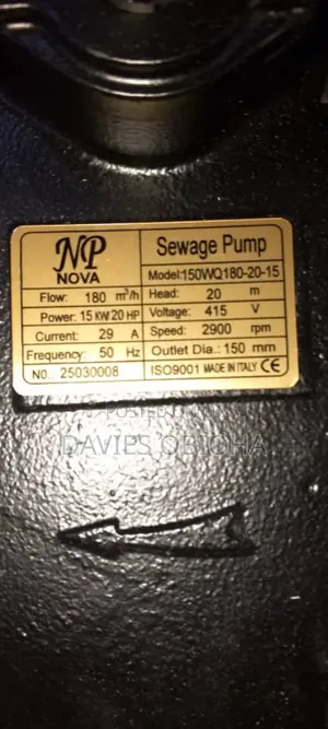 20hp Nova Sewage Pump