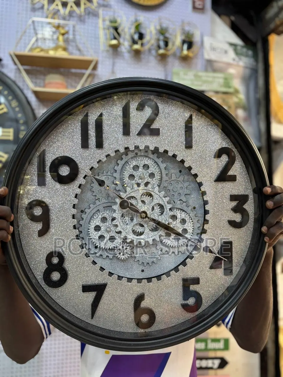 Glitter Clock With Rotor Gears . A High End Wall Clock .