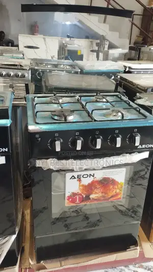 Aeon 60x60 4g Black Hob-Black Standing Gas Cooker Agc6040