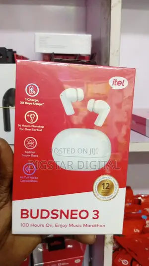 Itel Budneo 3 Earbuds 360° Spatial Super Bass 100 Hours Play