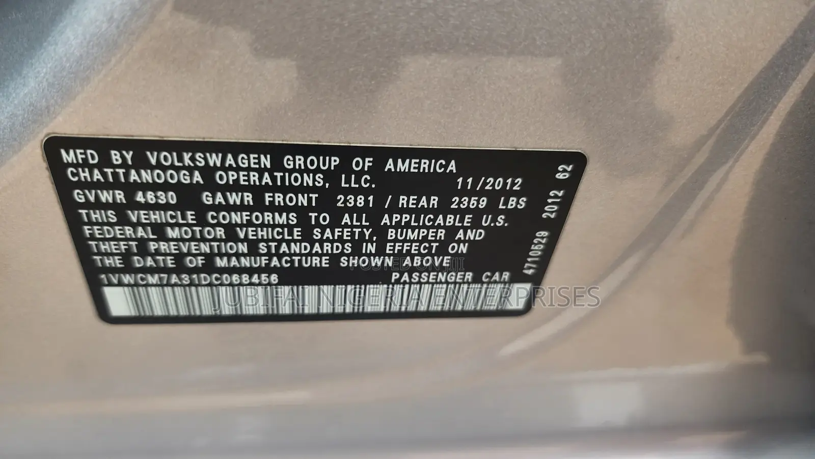 Volkswagen Passat 2013 Silver
