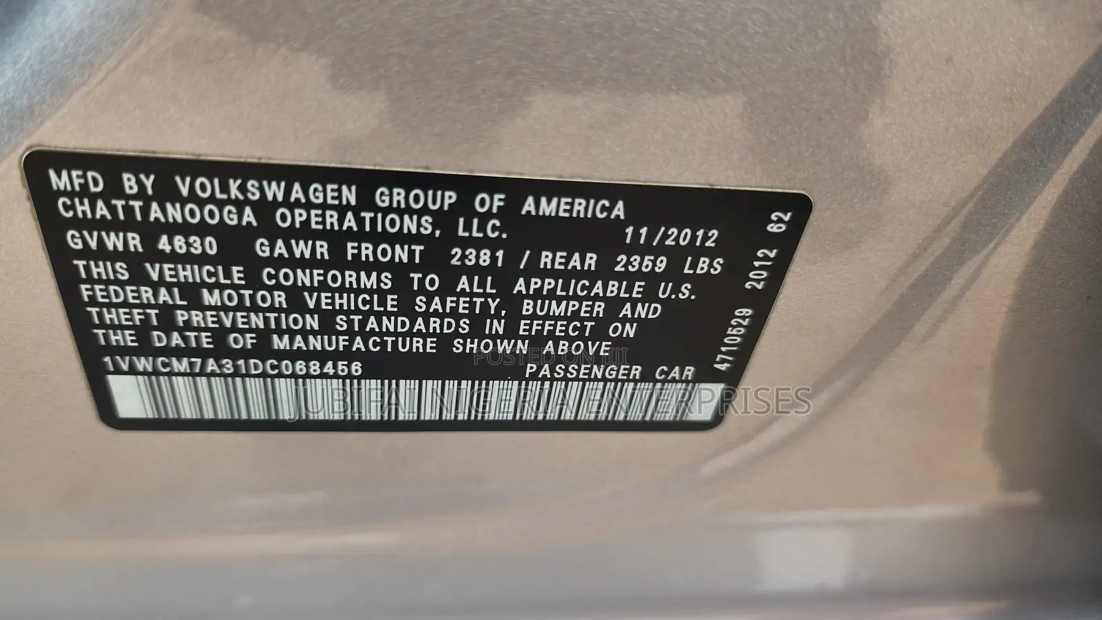 Volkswagen Passat 2013 Silver
