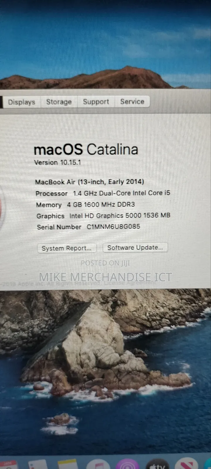 Laptop Apple MacBook Air 4GB Intel Core i5 SSD 128GB