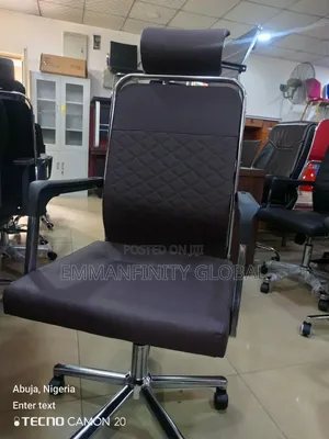 Office Brown Leather Swivel Chair