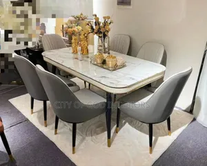 Exclusive Imported Dining Table Set With Marble Top by 6