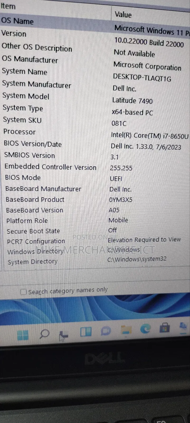 Laptop Dell Latitude 7490 8GB Intel Core i7 SSD 128GB