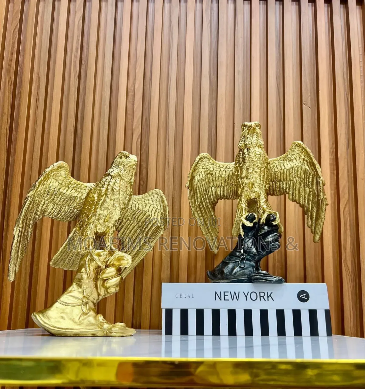 Very Big Captain Eagle Golden Figurines