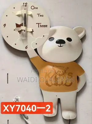Photo - Aesthetic Bear Wall Clock Led Lamp
