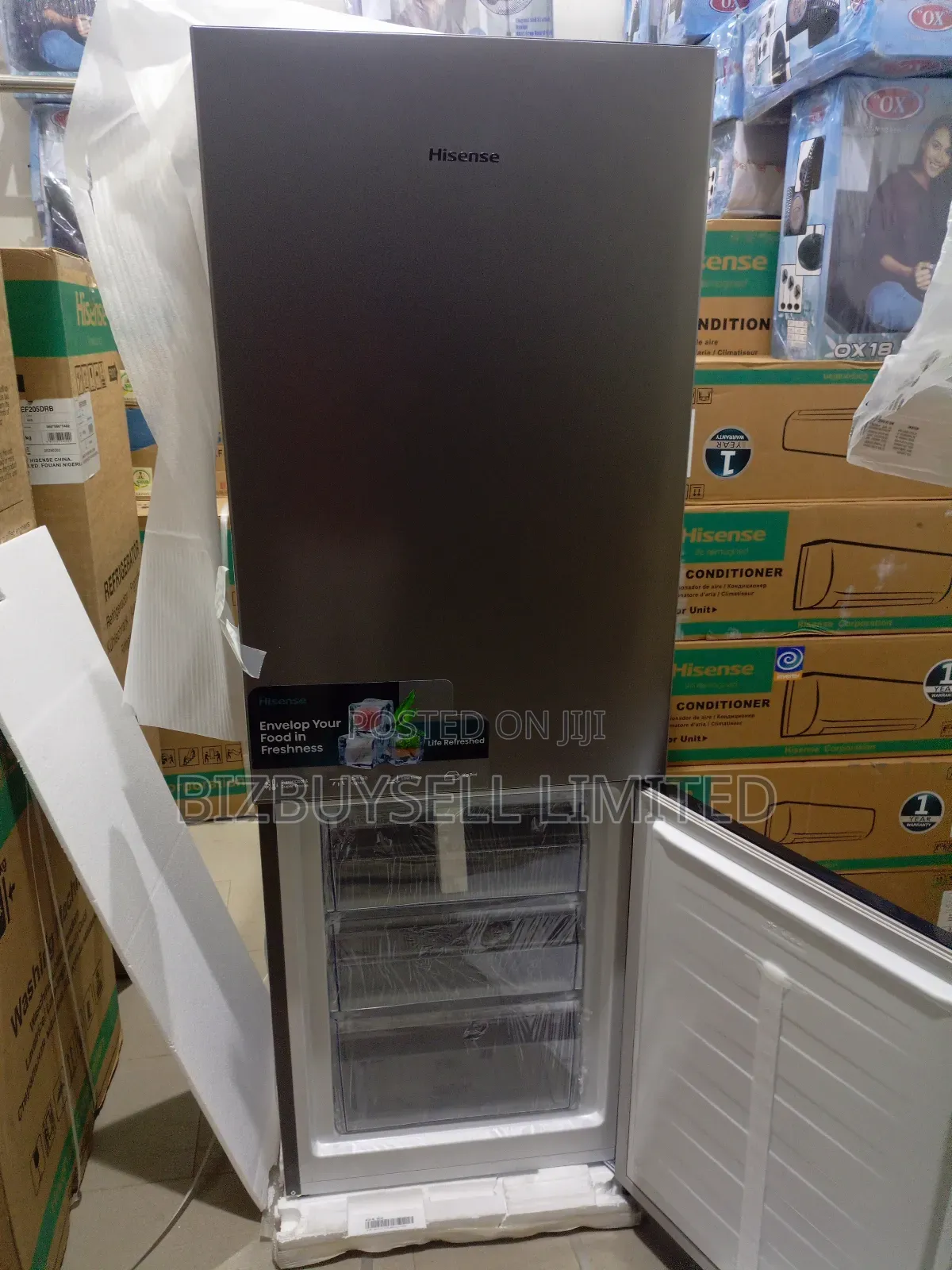 Double Doors Hisence Down Freezers Refrigerator, 225l.