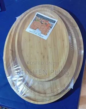 3pcs Oval Wooden Tray