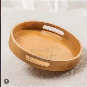 40cm Portable Bamboo Round Tray