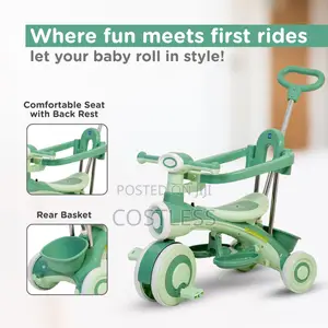 Baby Tricycle With Adjustable Parental Push Handle
