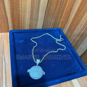 Non Tarnish Twist Necklace Chain With Ice Pendant