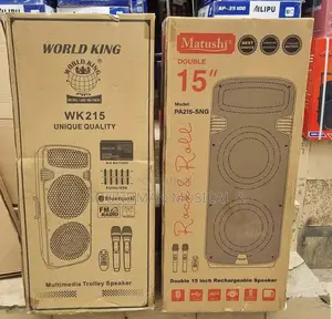 Matushi Double 15” Speaker Public Address System With Two Microphones
