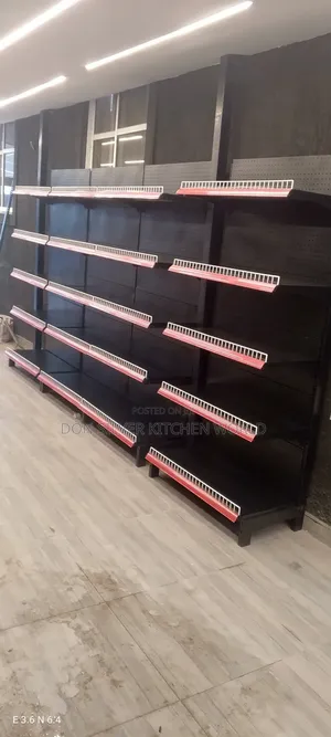 Single Black Supermarket Shelf