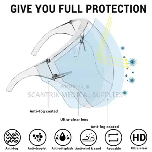 Face Shield With Anti-Scratch Glasses Support