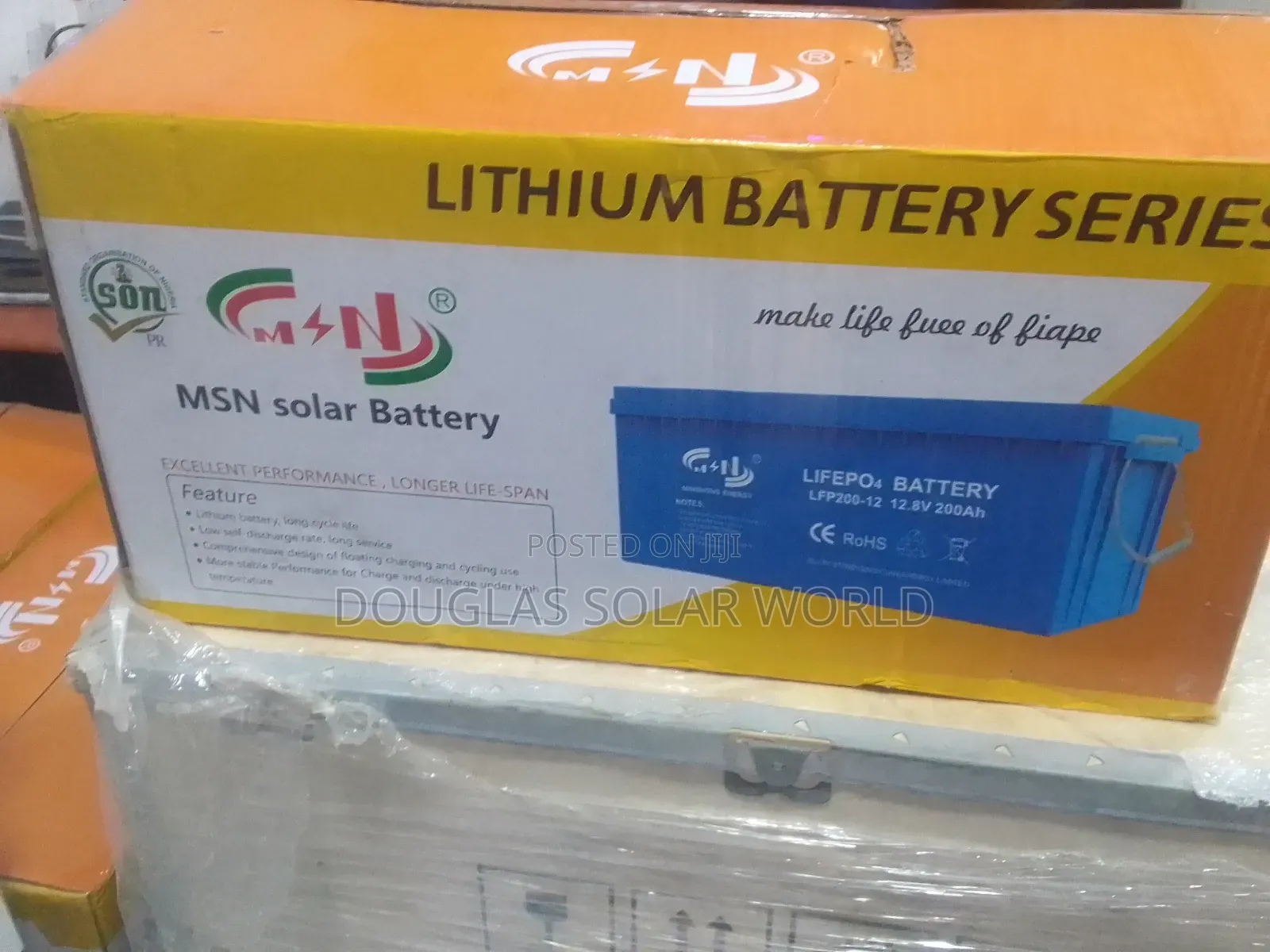 MSN Solar Lithium Gel Battery 2kwh 200ah